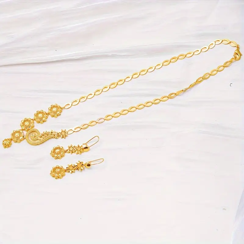 Elegant 24K Gold-Plated Copper Jewelry Set