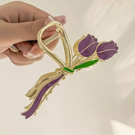 Elegant Tulip Flower Hair Clip