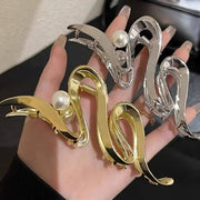Simple Versatile Water Wave Design Zinc Alloy Hair Clip