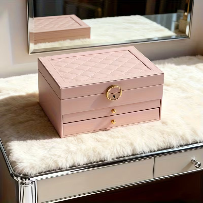 Luxury Three Layers High Quality Leather Jewelry Box