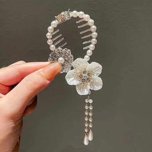 Elegant Rhinestone Flower Hair Claw