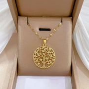 Fashion and Delicate Hollow Tree Pendant Necklace,