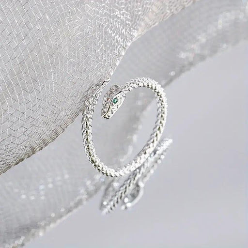 Adjustable Snake Ring with Synthetic Zircon