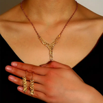 Elegant 24K Gold-Plated Wheat Spike Set