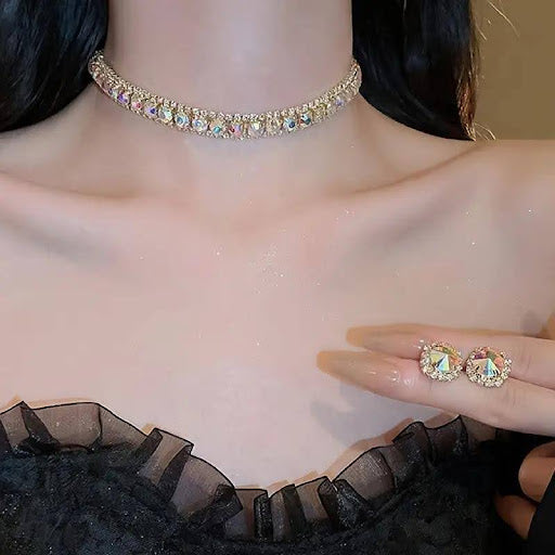 Shiny Rhinestone Jewelry Set