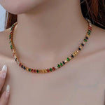 Boho Colorful Zirconia Necklace