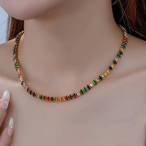 Boho Colorful Zirconia Necklace