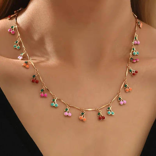 Chic Cherry Pendant Necklace