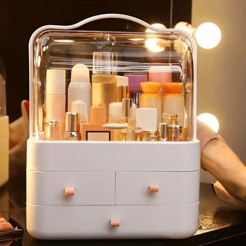 Makeup Box, Large Capacity Double Opening Cosmetic Display Case