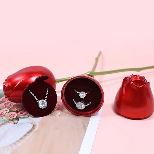Metal Rose Jewelry Box – Valentine's Gift