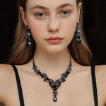 Elegant 3pcs Women's Jewelry Set with Synthetic Zirconia - Silvery Plated