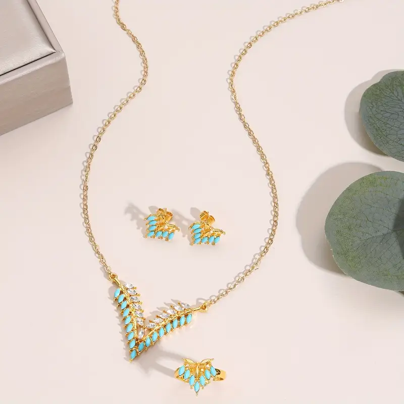 Vintage Simple 18K Golden Plated Jewelry Set