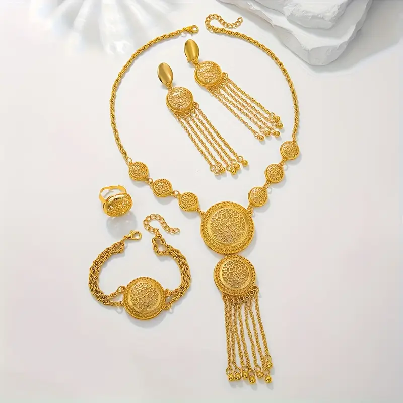 5pcs Elegant Jewelry Set18K Gold Plated