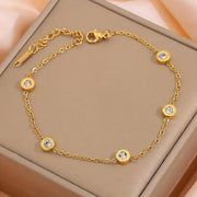 Stainless Steel Round Diamond Bracelet