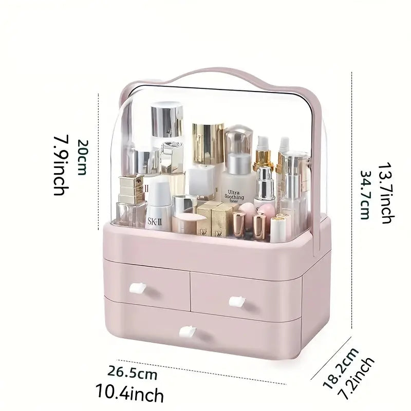 Makeup Box, Large Capacity Double Opening Cosmetic Display Case