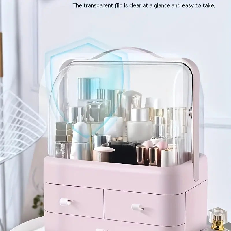 Makeup Box, Large Capacity Double Opening Cosmetic Display Case