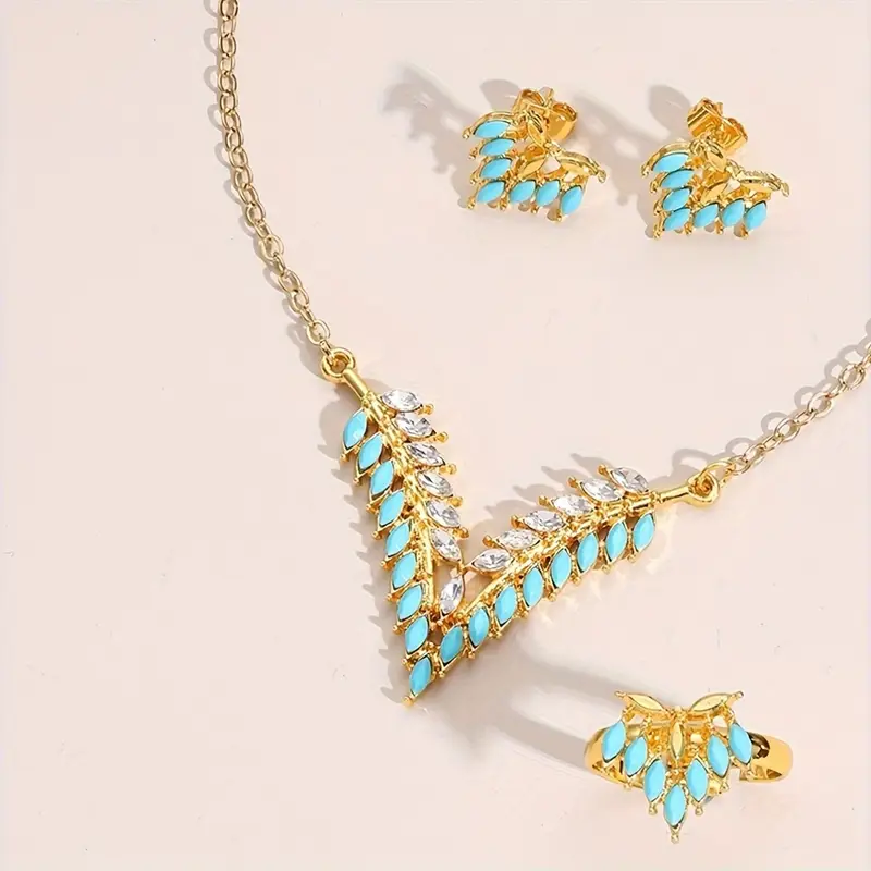 Vintage Simple 18K Golden Plated Jewelry Set