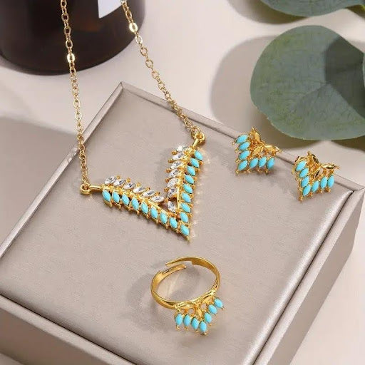 Vintage Simple 18K Golden Plated Jewelry Set