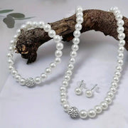 European and American Cross-border Imitation Pearl Necklace Bracelet Earrings Set