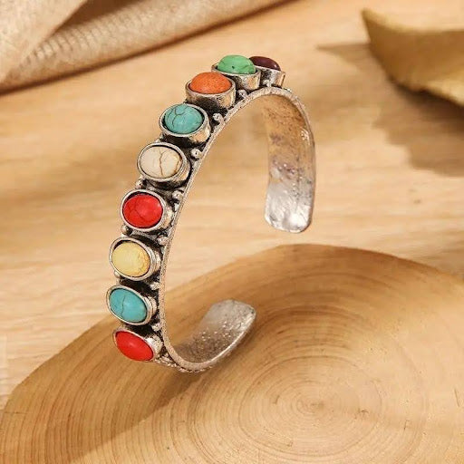 Boho Turquoise Cuff Bangle Bracelet