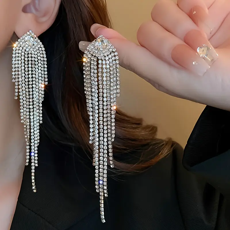 Elegant Luxury Silver-Plated  Earrings and Necklace Set