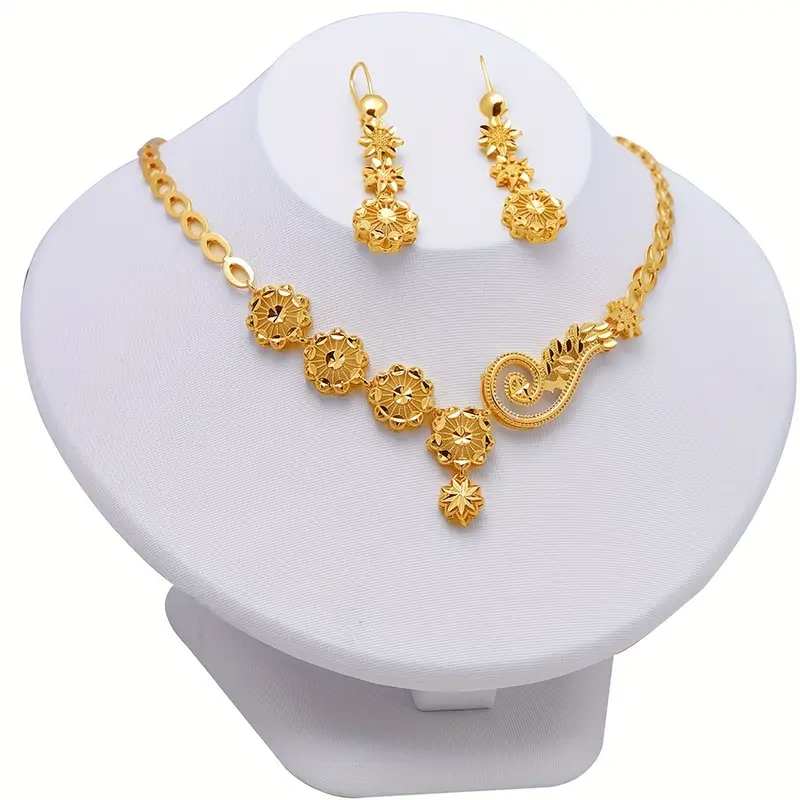 Elegant 24K Gold-Plated Copper Jewelry Set