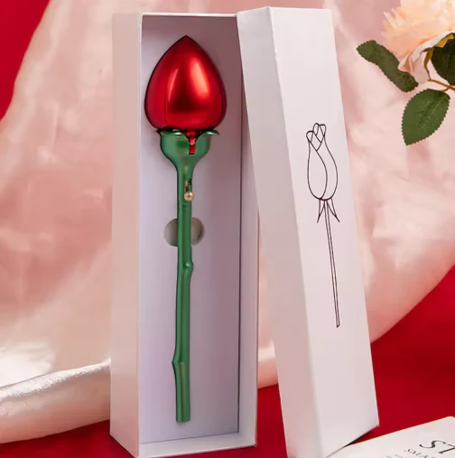 Rose Shape Jewelry Box Case for Rings Automatic Opening