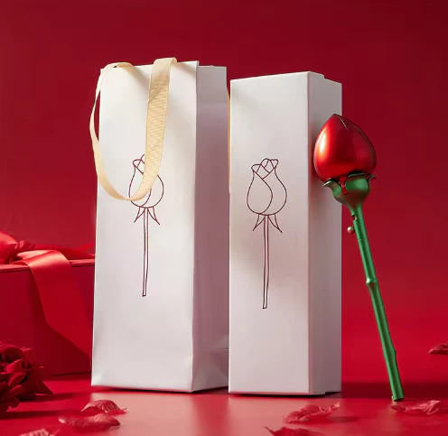 Rose Shape Jewelry Box Case for Rings Automatic Opening
