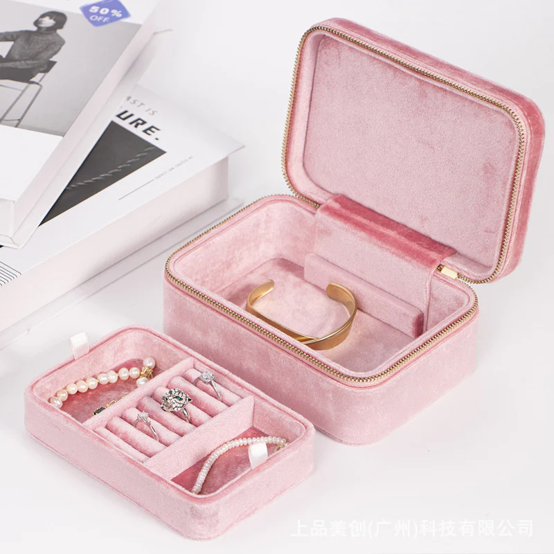 Velvets Texture Double Layer Portable Case