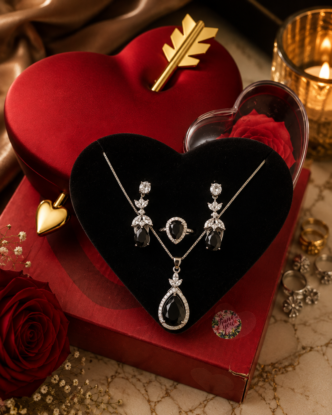 Valentine Heart-piercing Rose Jewelry Box
