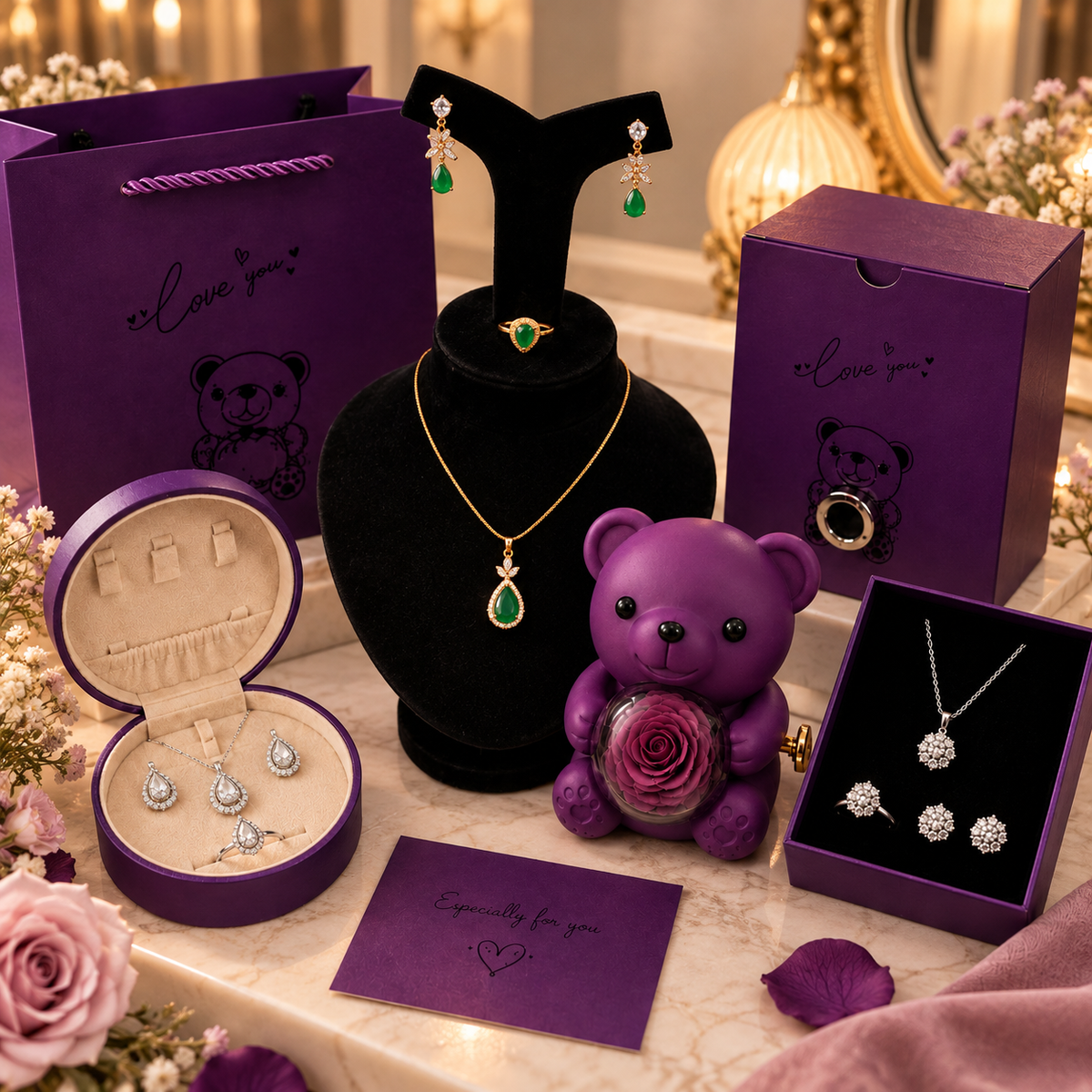 Bear Gift Box — Velvet-Lined Keepsake
