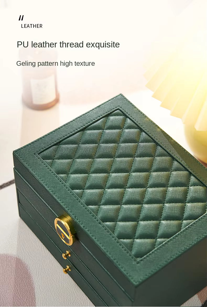Luxury Three Layers High Quality Leather Jewelry Box
