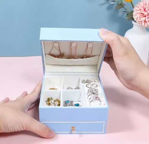 Square Travel Trinket Jewelry Ring Boxes Jewelry Case