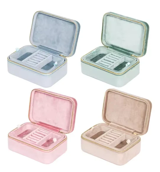 Velvets Texture Double Layer Portable Case