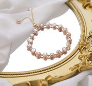 Oval Beads Pillar Doted Chain Bracelet
