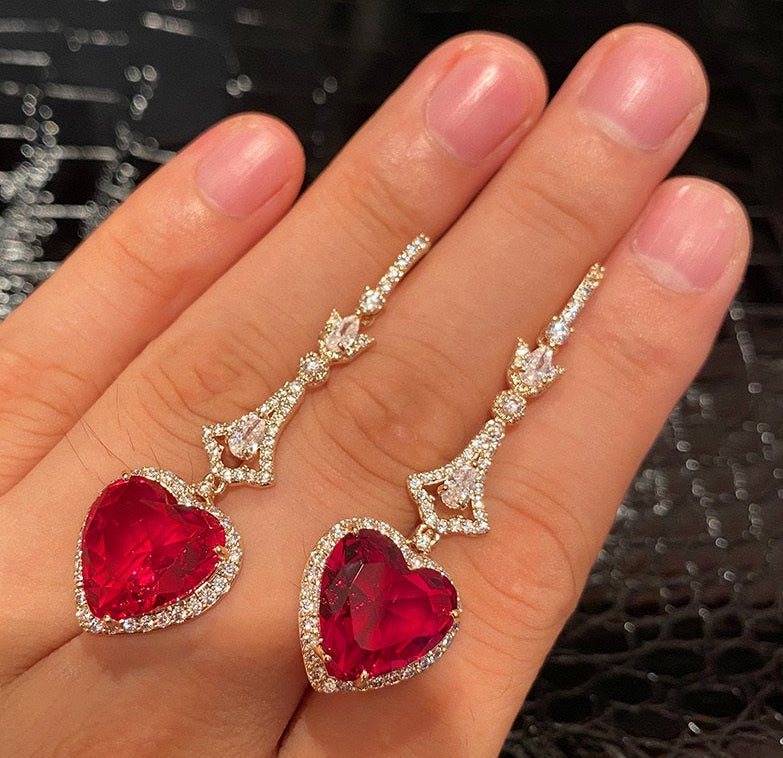 Heart Drop Earrings