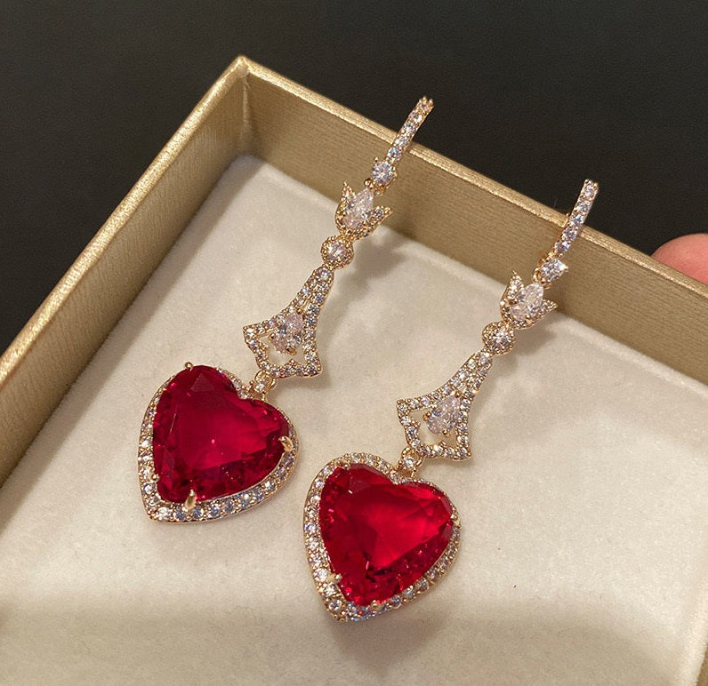 Heart Drop Earrings