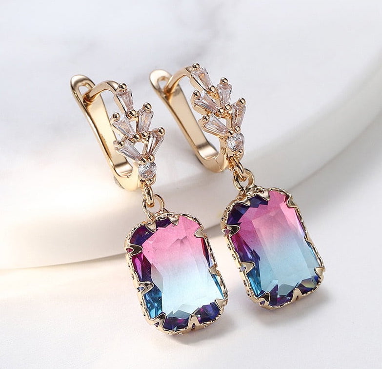 Radiant Drop Ear Hoops Pair