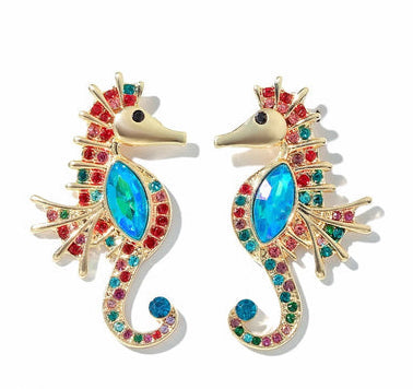 Multi Seahorse Stud Tops Pair