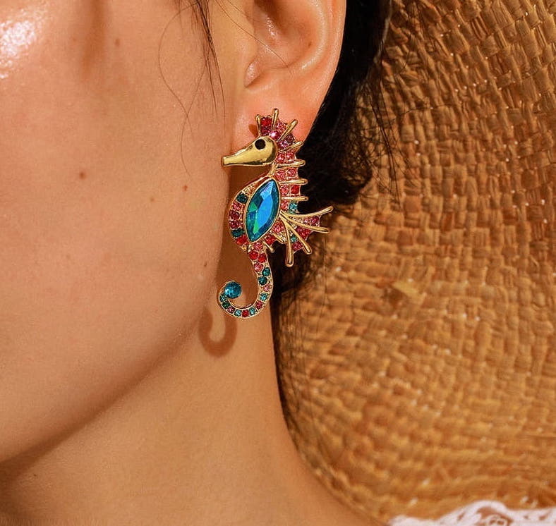 Multi Seahorse Stud Tops Pair
