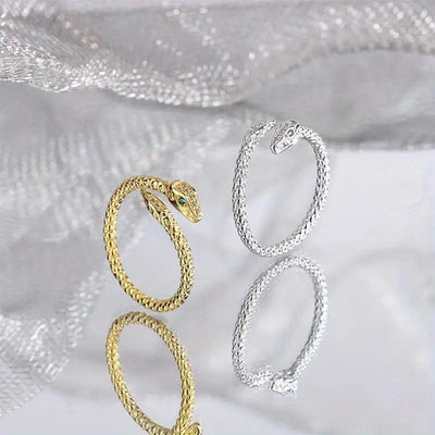 Adjustable Snake Ring with Synthetic Zircon