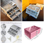 Acrylic 3-Layer Jewelry Box with Velvet Drawers