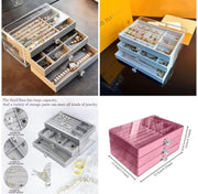 Acrylic 3-Layer Jewelry Box with Velvet Drawers