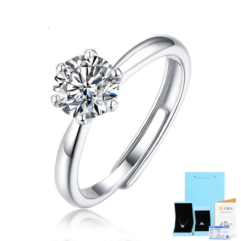 Moissanite 1 Carat 925 Sterling Silver Ring