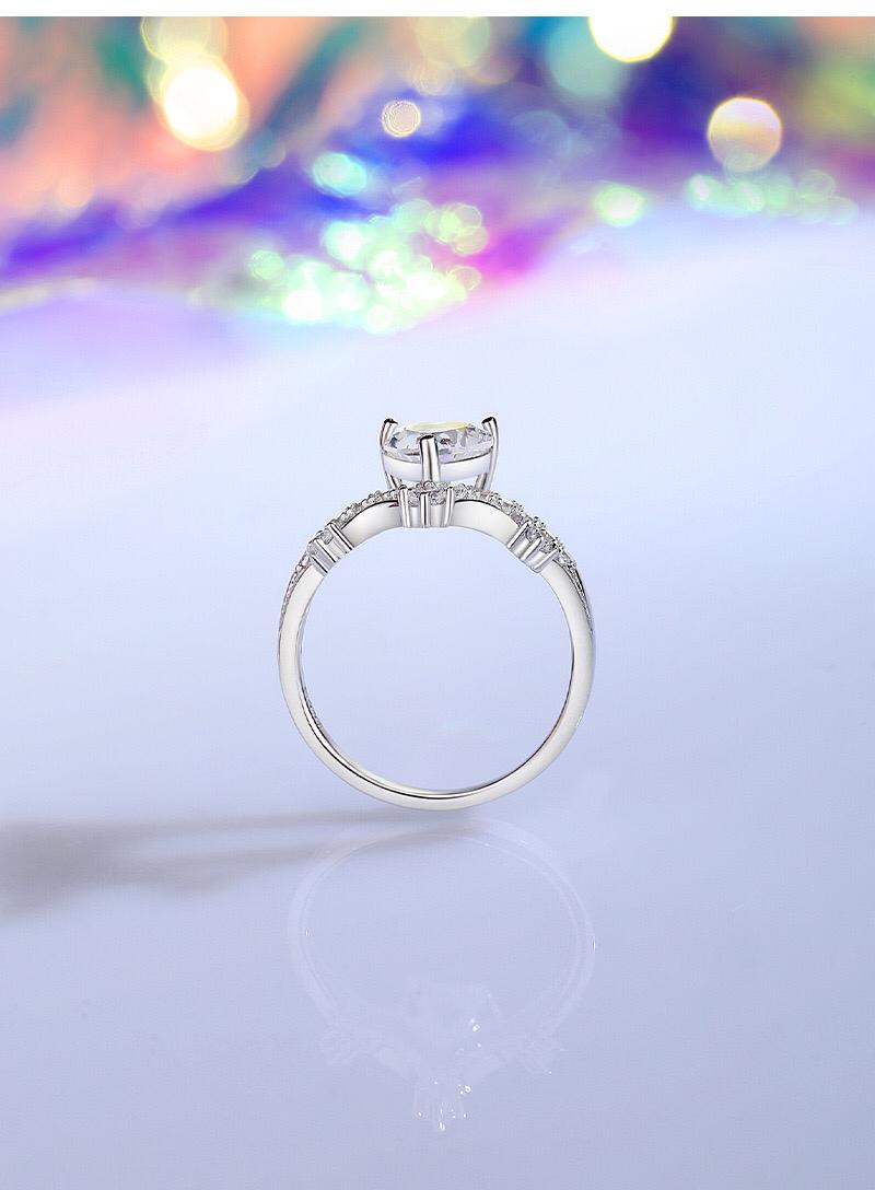 Sterling Silver Heart Shape Crown Ring