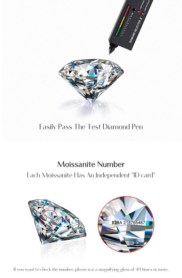 1 Pair Silver Plated 925 Sterling Silver Moissanite Round Earrings