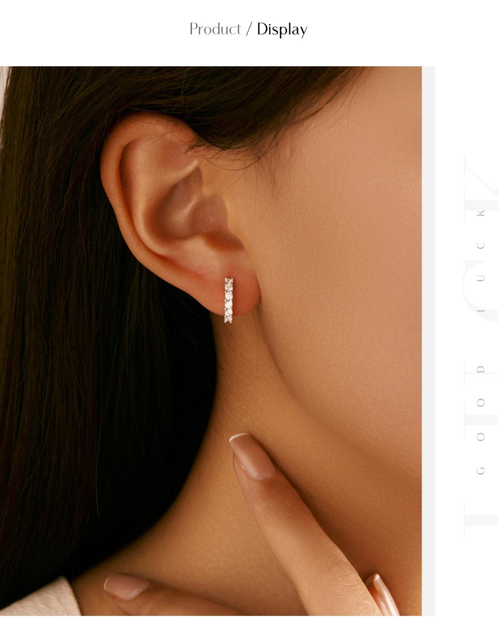 1 Pair Silver Plated 925 Sterling Silver Moissanite Round Earrings