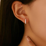1 Pair Silver Plated 925 Sterling Silver Moissanite Round Earrings