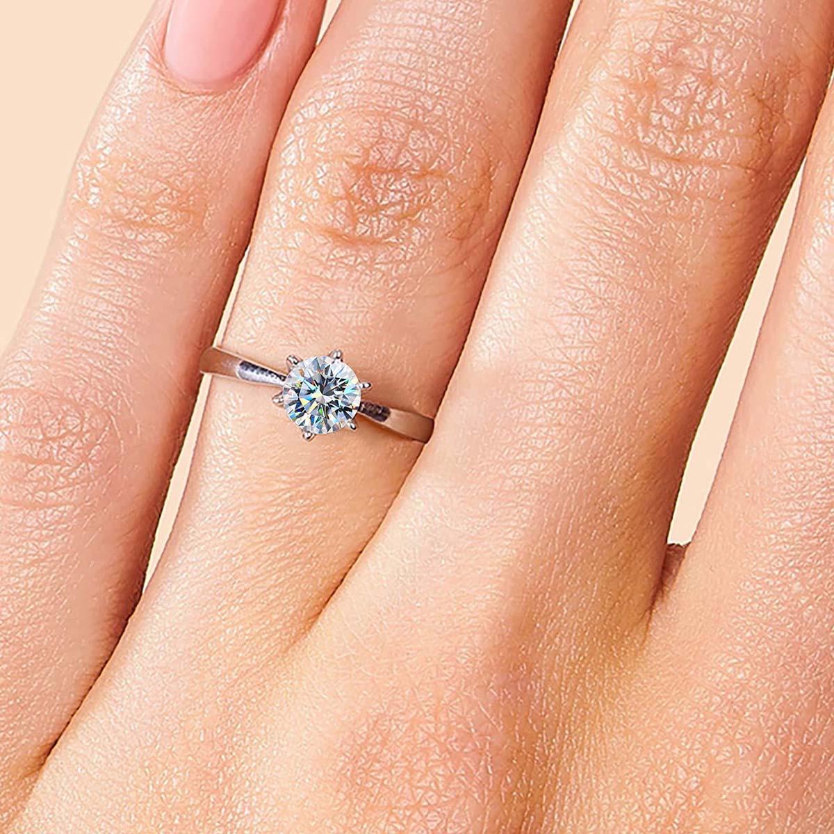 Moissanite 1 Carat 925 Sterling Silver Ring