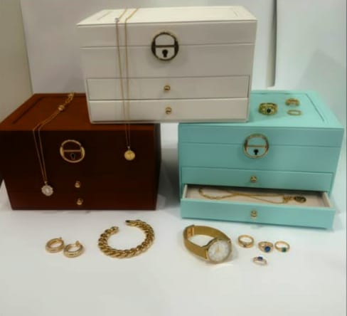 Luxury Three Layers High Quality Leather Jewelry Box
